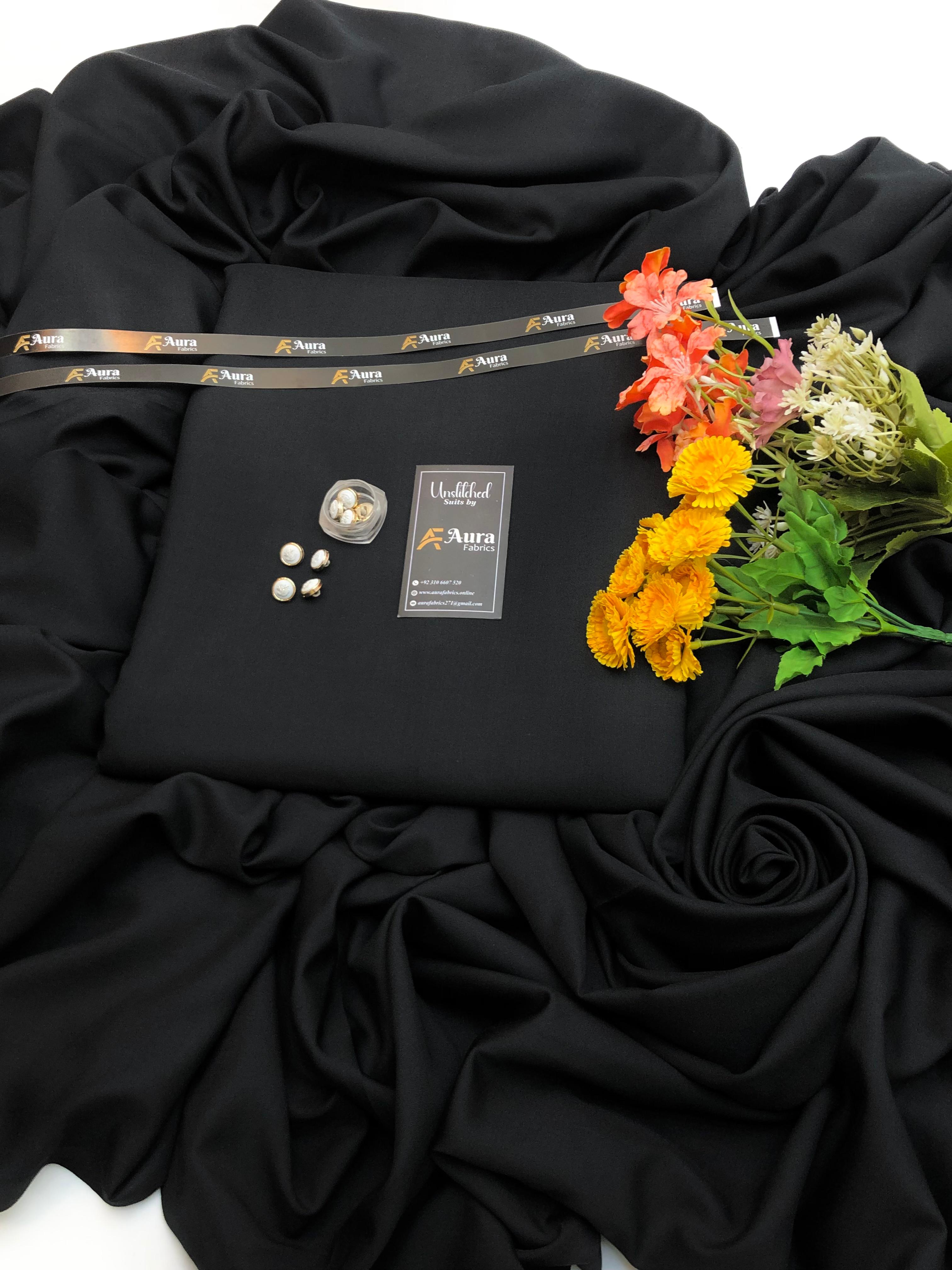 Dark Black Premium Boski Wash & Wear – High-Class Fabric