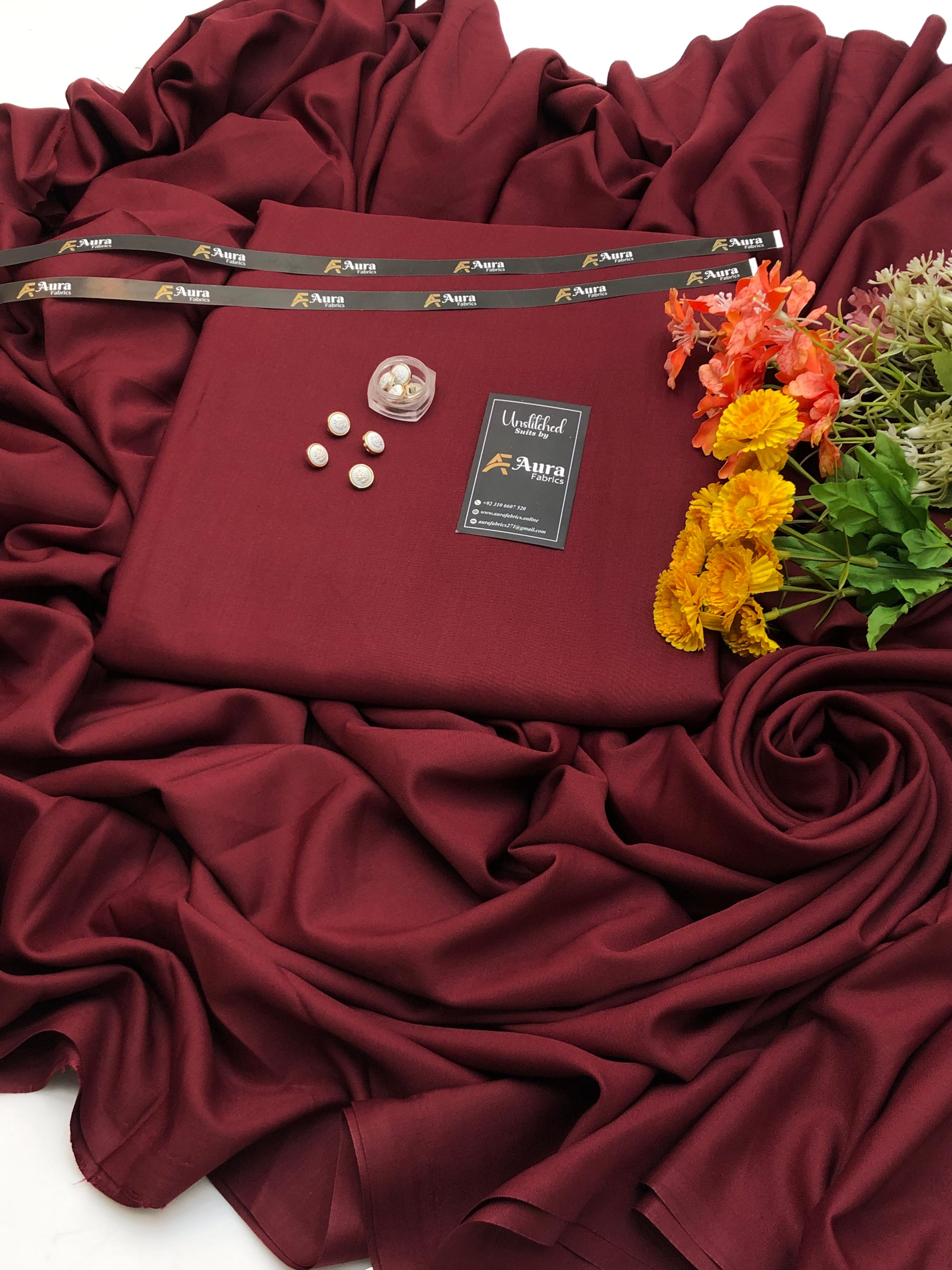Maroon Premium Boski Wash & Wear – High-Class Fabric
